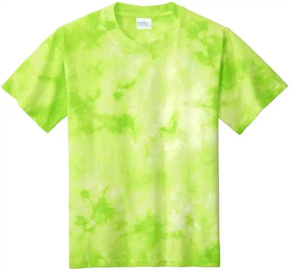 Port &amp; Company Pc145y Youth Crystal Tie-dye Tee - Lemon Lime