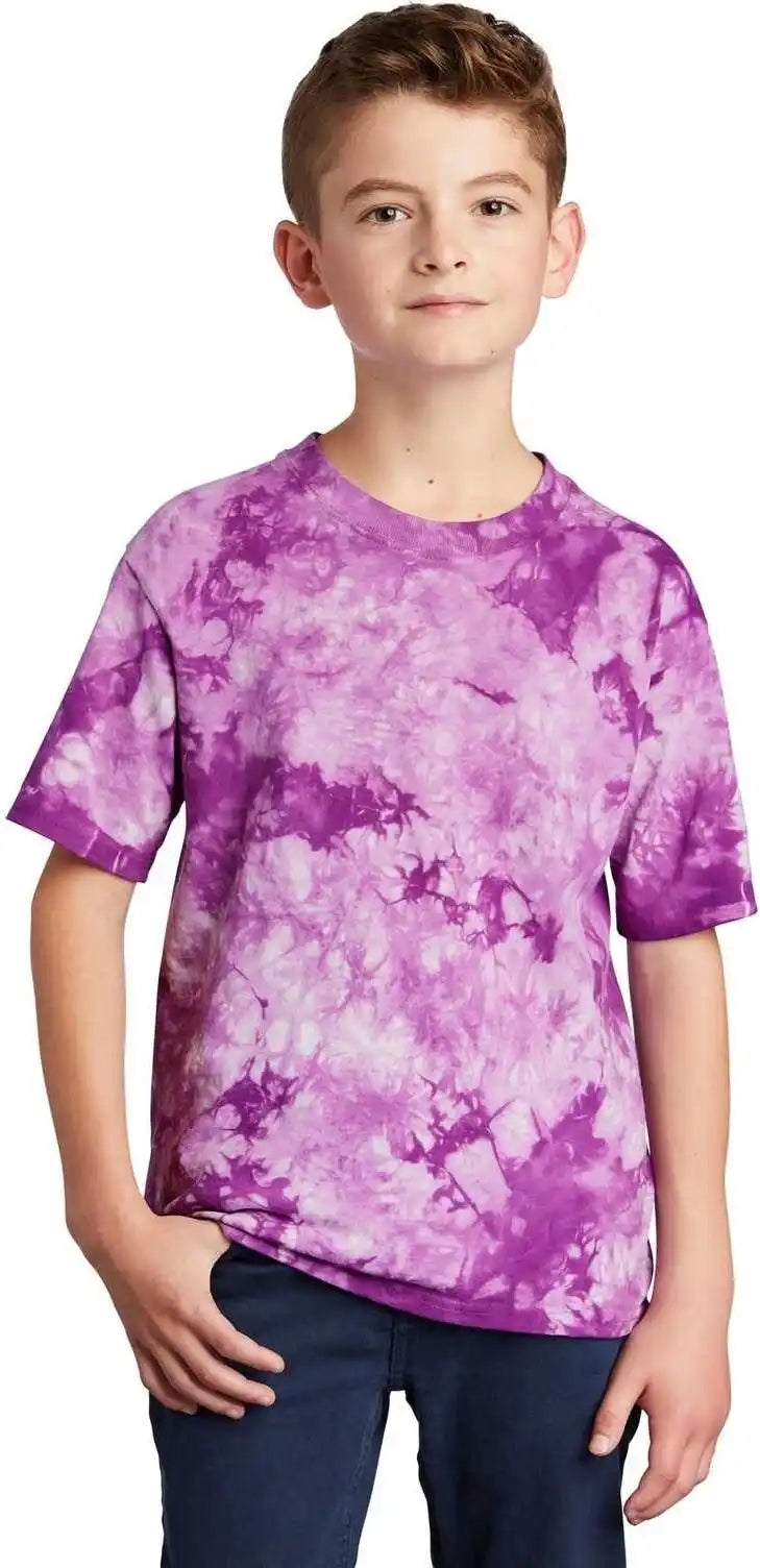 Port & Company Pc145y Youth Crystal Tie-dye Tee - Purple