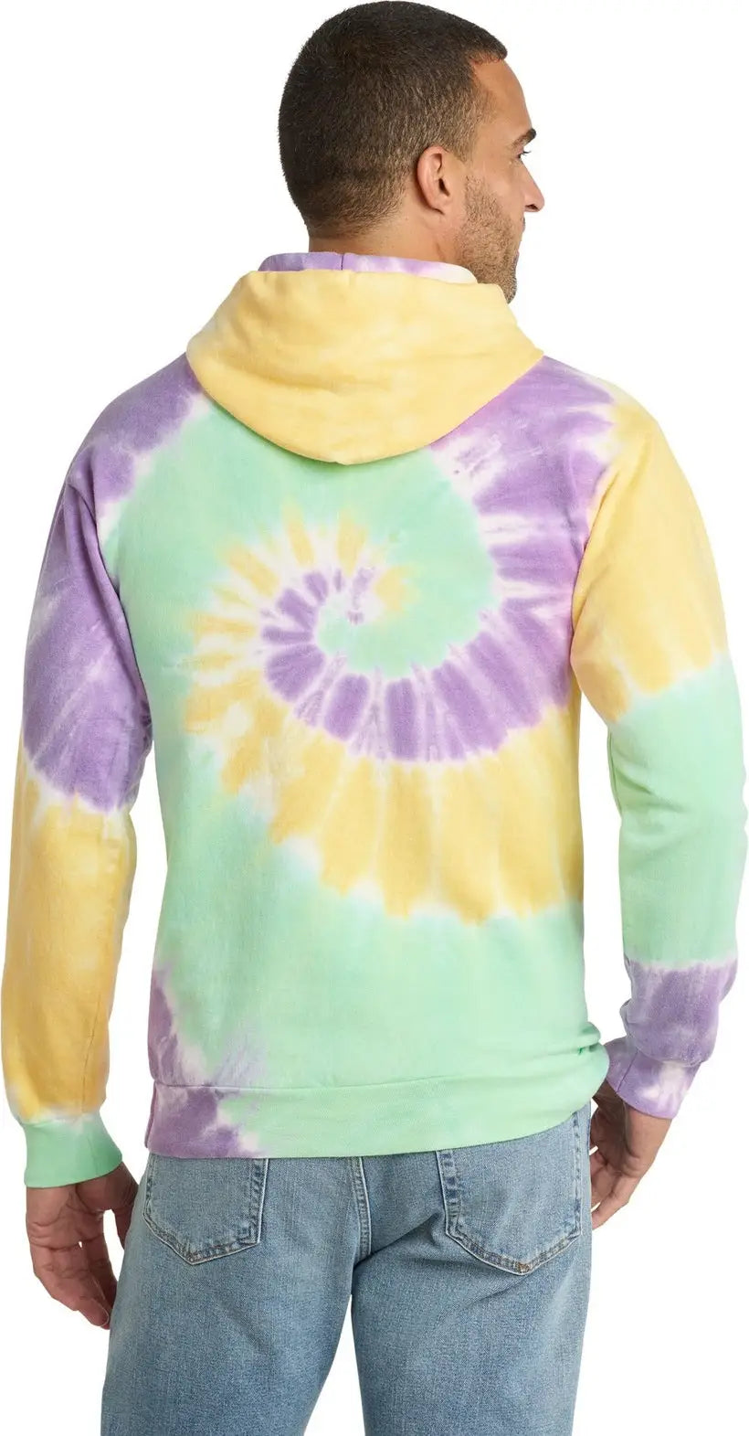 Port & Company Pc146 co Tie-dye Pullover Hooded Sweatshirt - Mint Rainbow