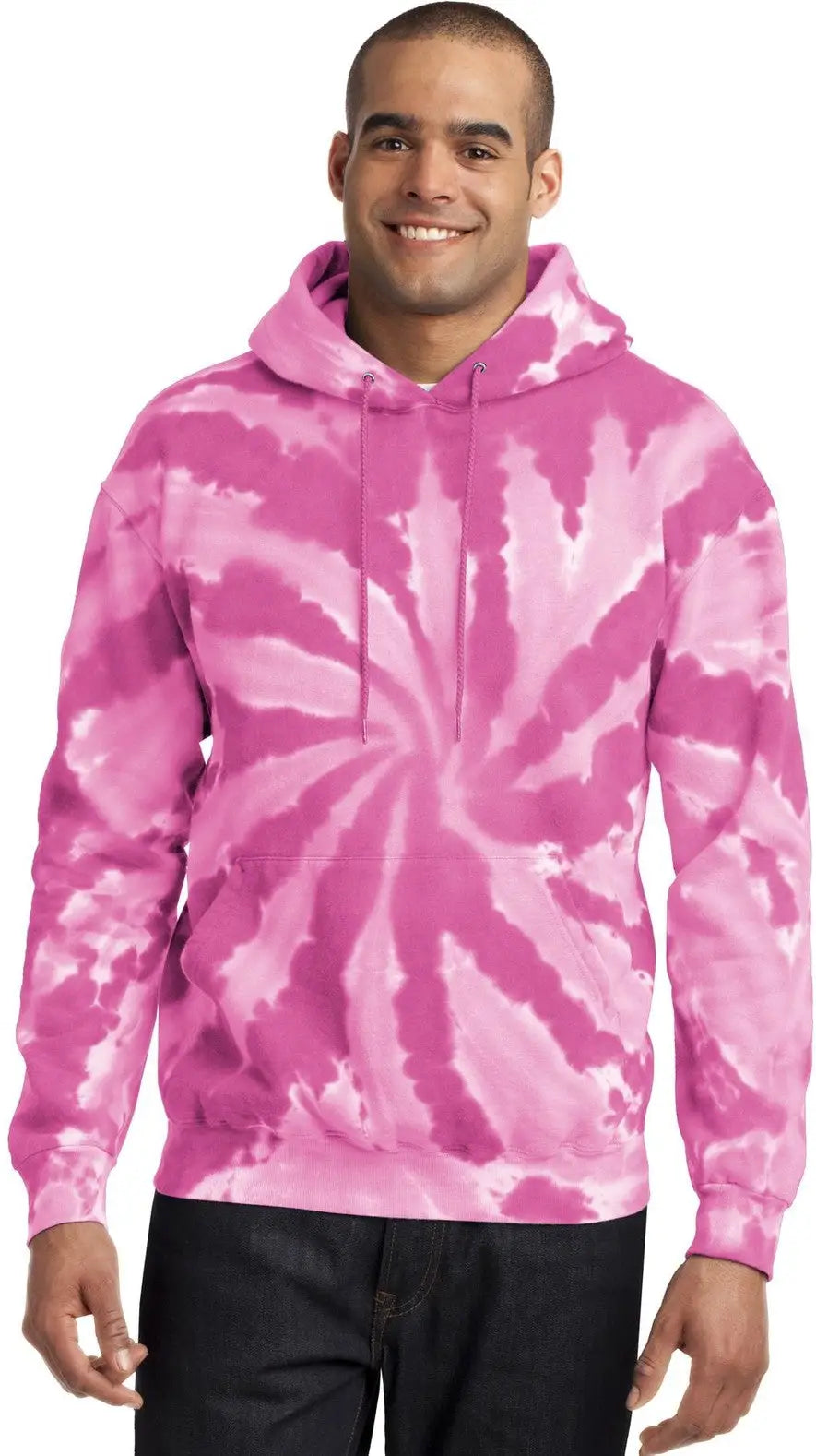 Port & Company Pc146 co Tie-dye Pullover Hooded Sweatshirt - Pink - Adult s