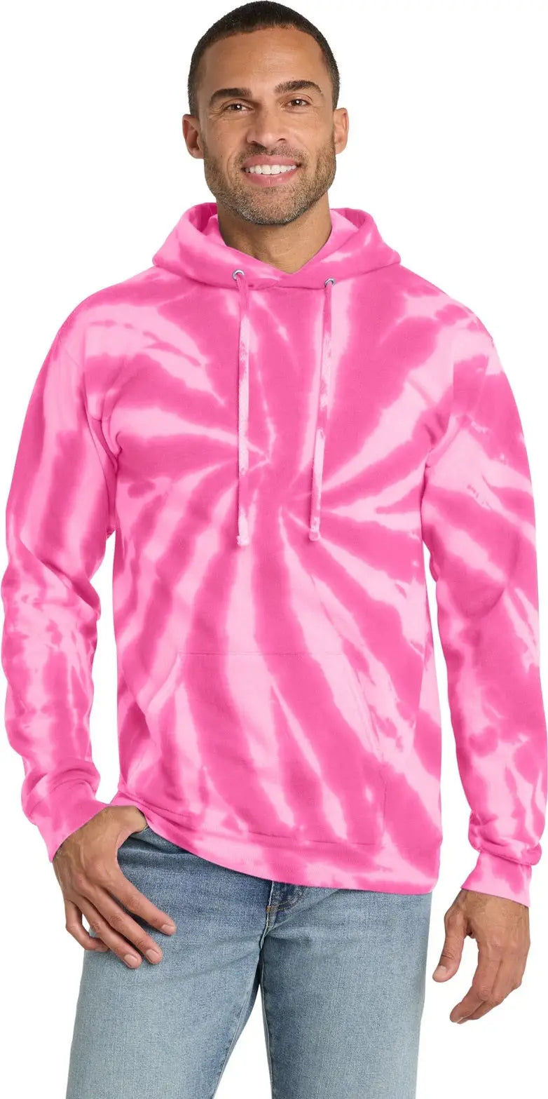Port & Company Pc146 co Tie-dye Pullover Hooded Sweatshirt - Pink