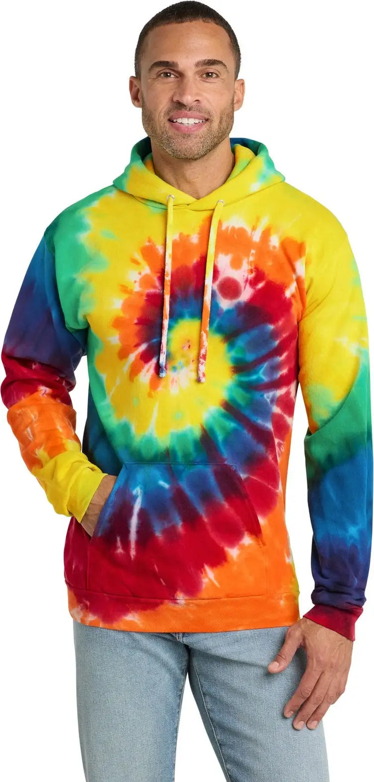 Port & Company Pc146 co Tie-dye Pullover Hooded Sweatshirt - Rainbow