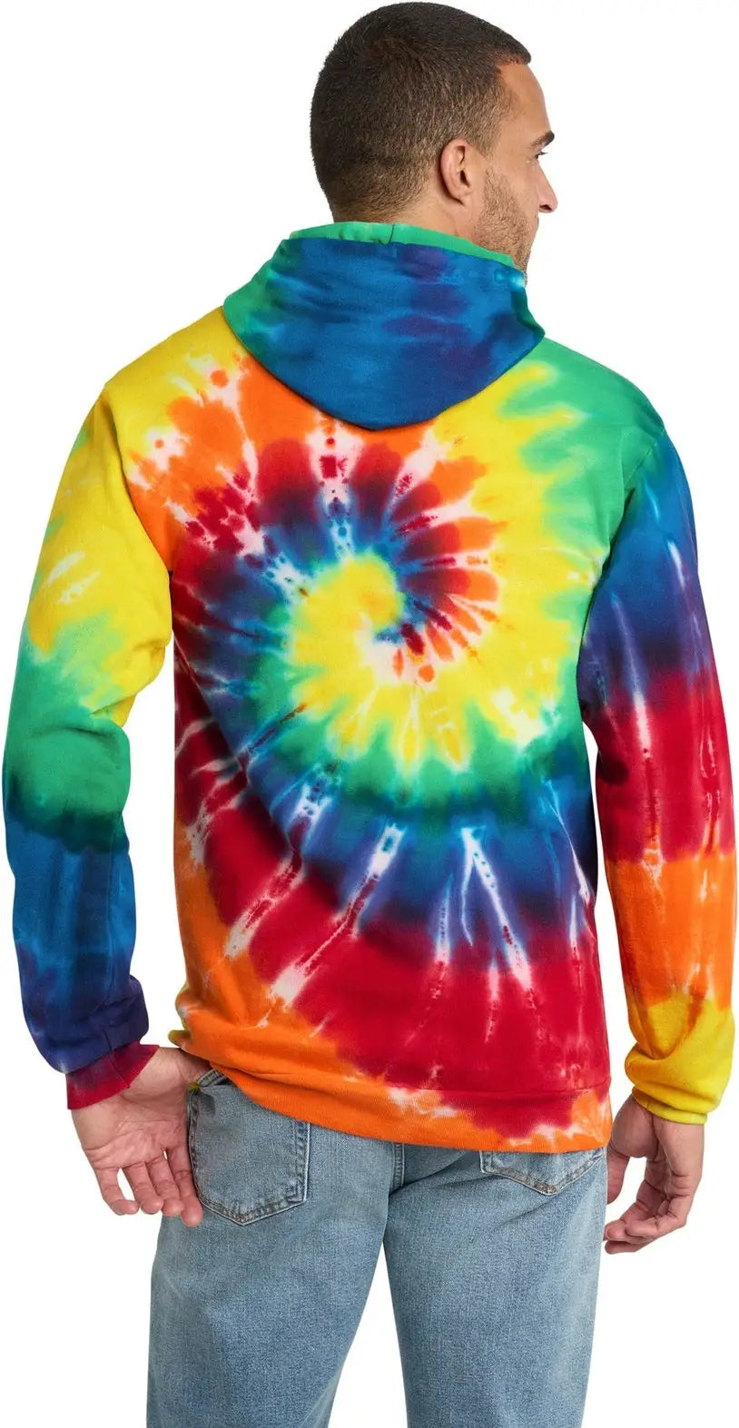 Port & Company Pc146 co Tie-dye Pullover Hooded Sweatshirt - Rainbow