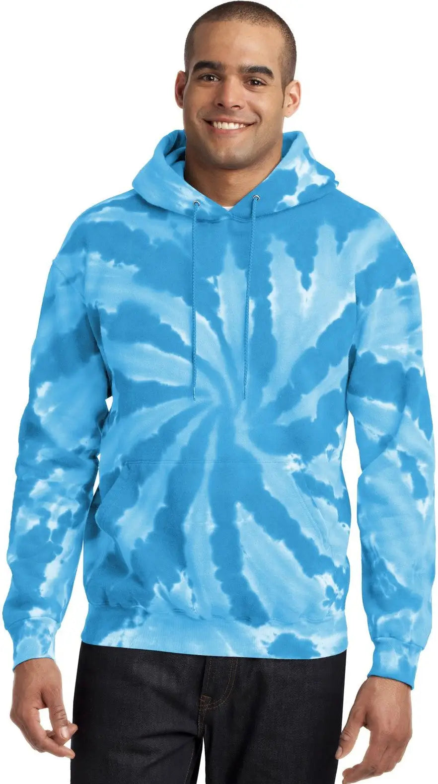 Port & Company Pc146 co Tie-dye Pullover Hooded Sweatshirt - Turquoise - Adult s