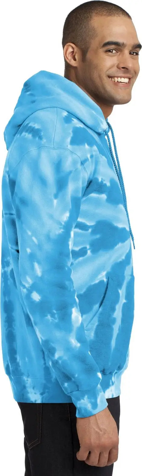 Port & Company Pc146 co Tie-dye Pullover Hooded Sweatshirt - Turquoise