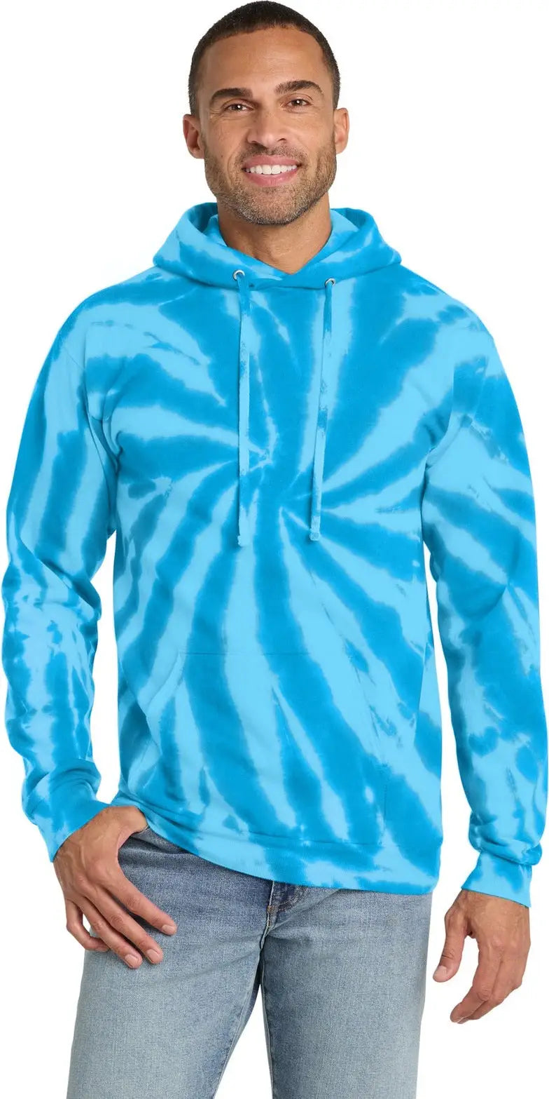 Port & Company Pc146 co Tie-dye Pullover Hooded Sweatshirt - Turquoise