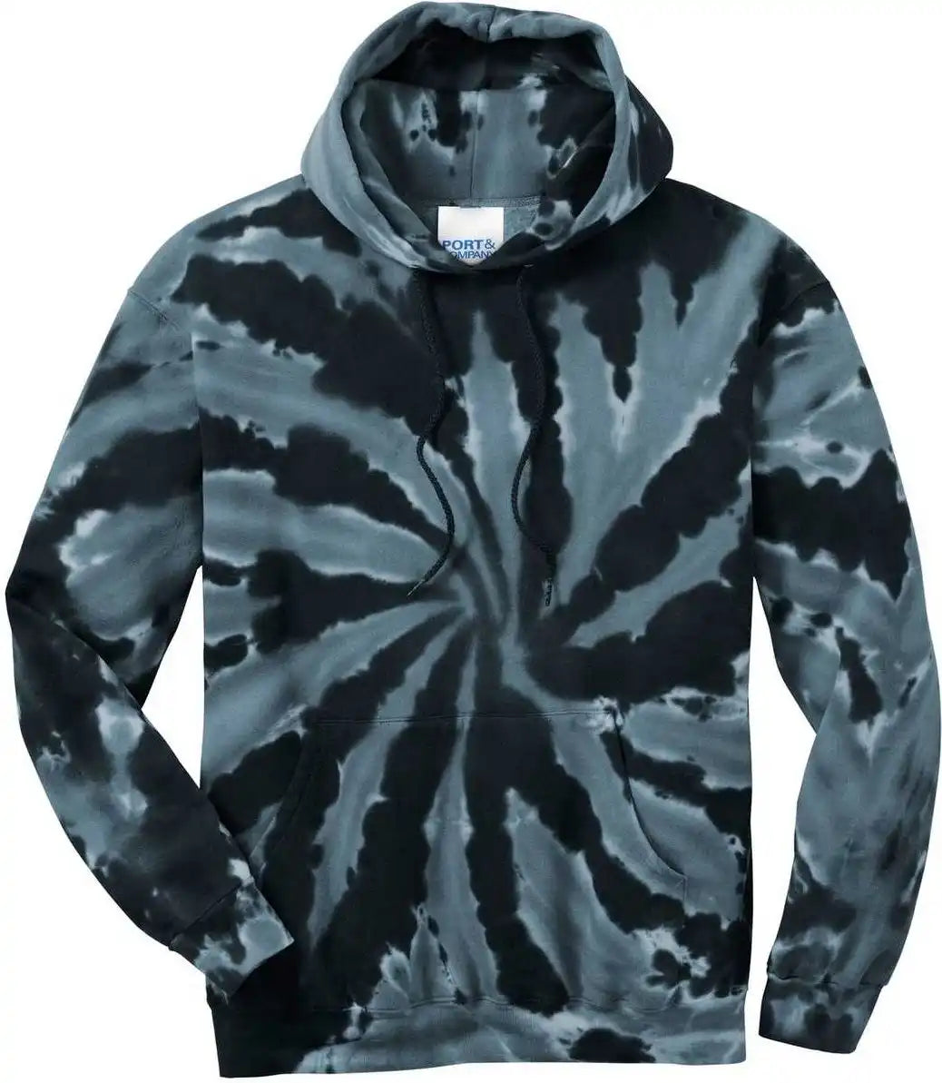 Port &amp; Company Pc146 Tie Dye Pullover Hooded Sweatshirt Black