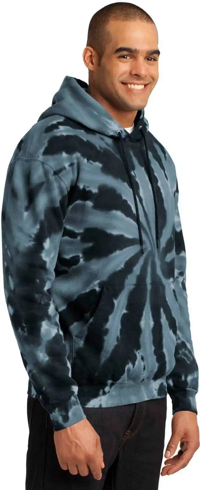 Port &amp; Company Pc146 Tie Dye Pullover Hooded Sweatshirt Black