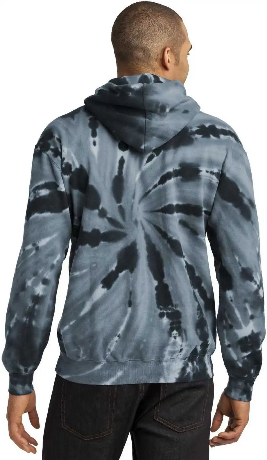 Port &amp; Company Pc146 Tie Dye Pullover Hooded Sweatshirt Black