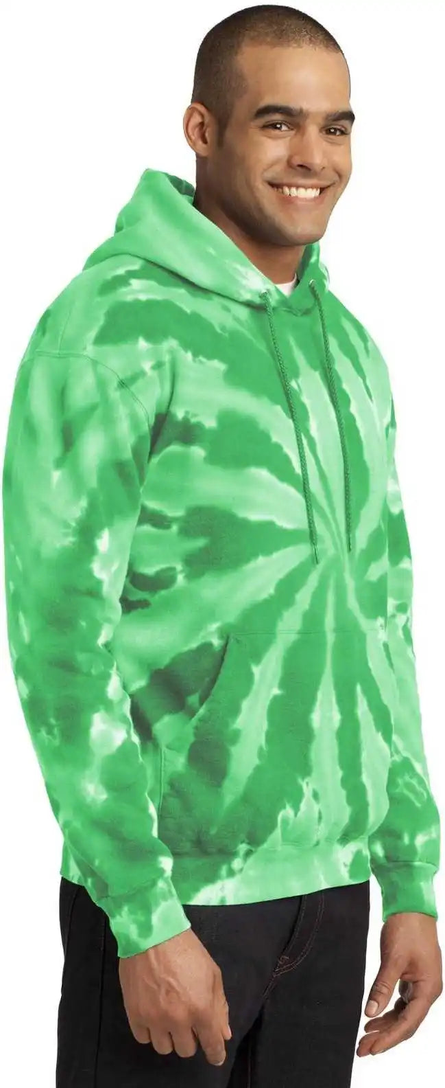 Port &amp; Company Pc146 Tie Dye Pullover Hooded Sweatshirt Kelly