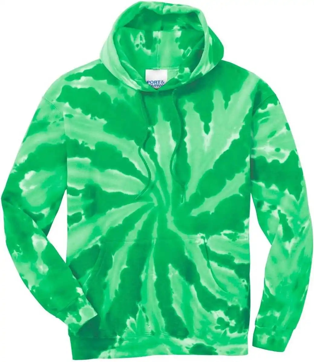 Port &amp; Company Pc146 Tie Dye Pullover Hooded Sweatshirt Kelly