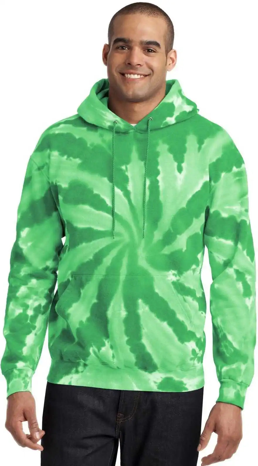Port &amp; Company Pc146 Tie Dye Pullover Hooded Sweatshirt Kelly