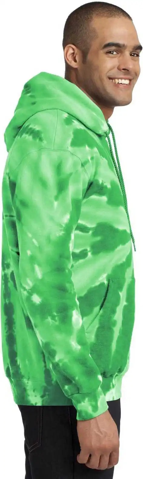 Port &amp; Company Pc146 Tie Dye Pullover Hooded Sweatshirt Kelly