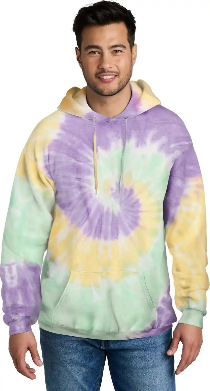 Port & Company Pc146 Tie Dye Pullover Hooded Sweatshirt Mintrnbw