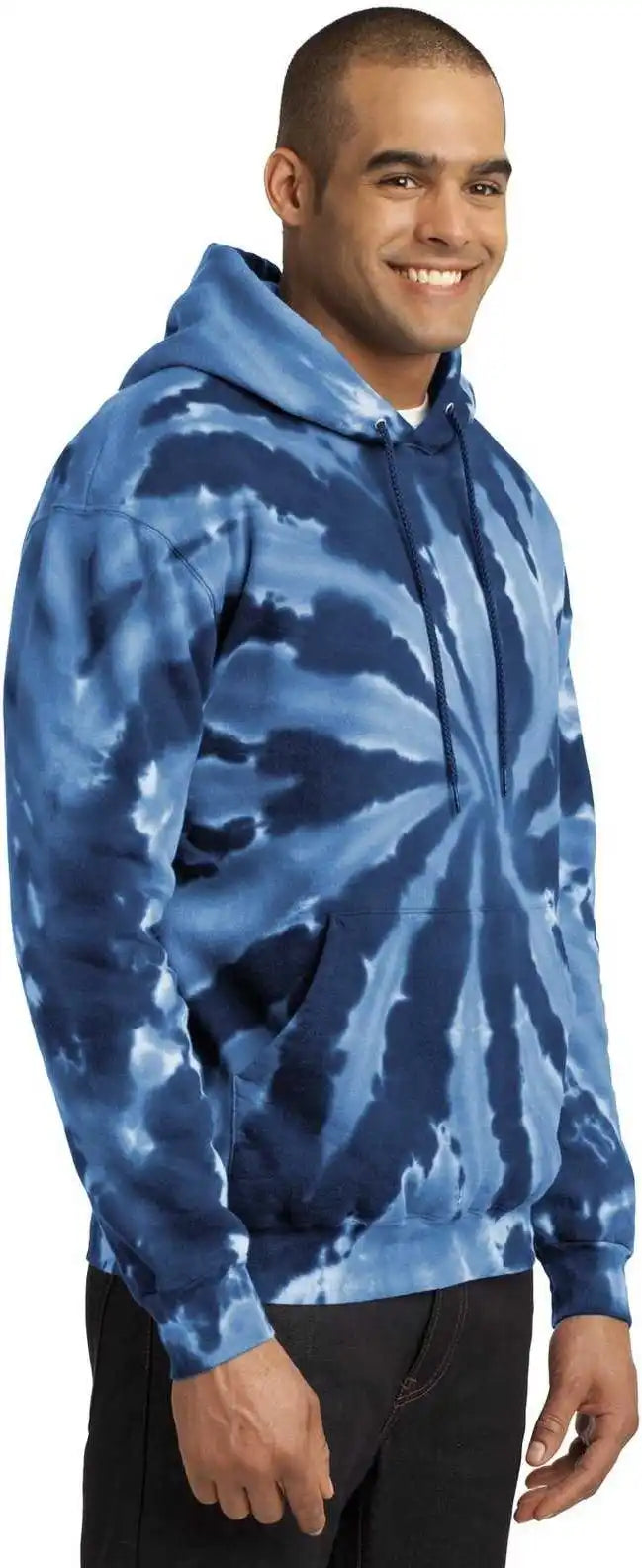 Port &amp; Company Pc146 Tie Dye Pullover Hooded Sweatshirt Navy