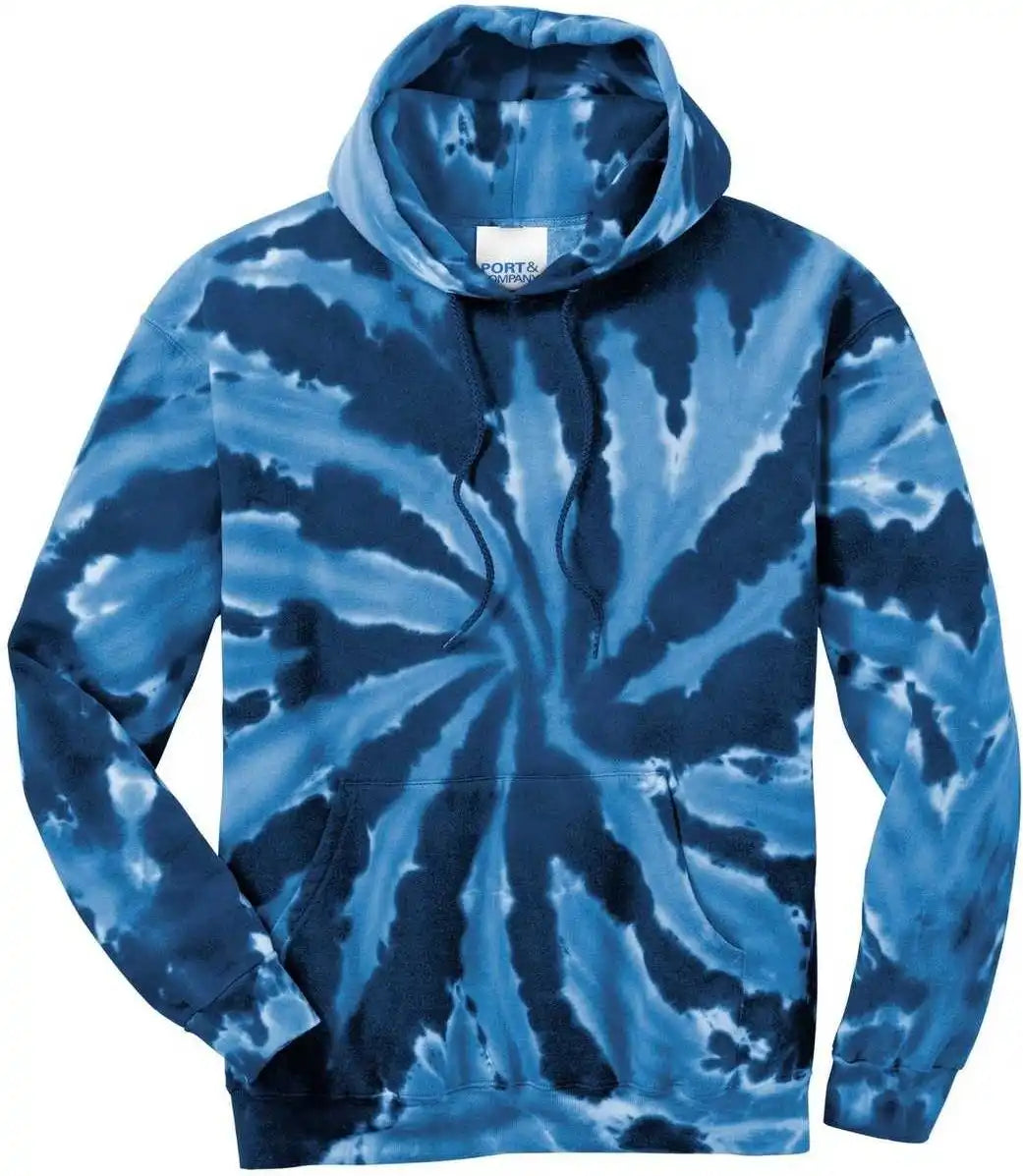 Port &amp; Company Pc146 Tie Dye Pullover Hooded Sweatshirt Navy