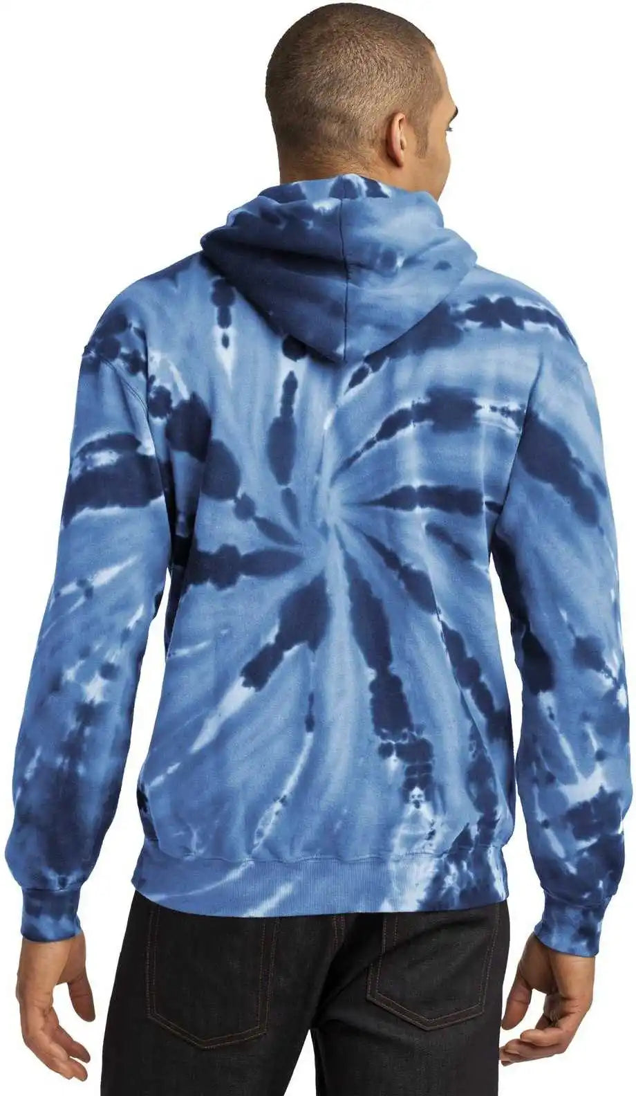 Port &amp; Company Pc146 Tie Dye Pullover Hooded Sweatshirt Navy
