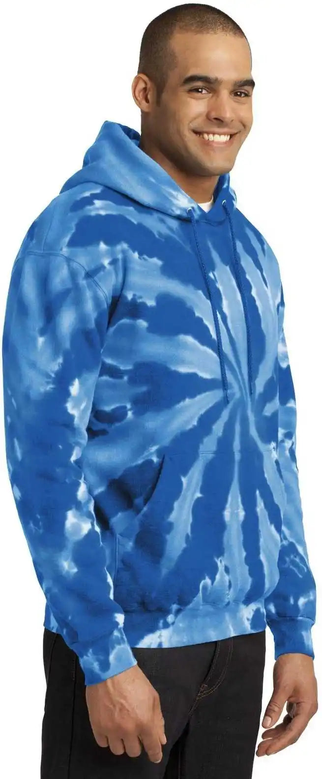 Port &amp; Company Pc146 Tie Dye Pullover Hooded Sweatshirt Royal