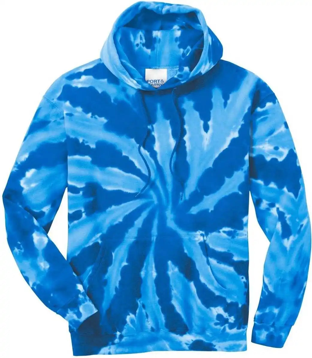 Port &amp; Company Pc146 Tie Dye Pullover Hooded Sweatshirt Royal