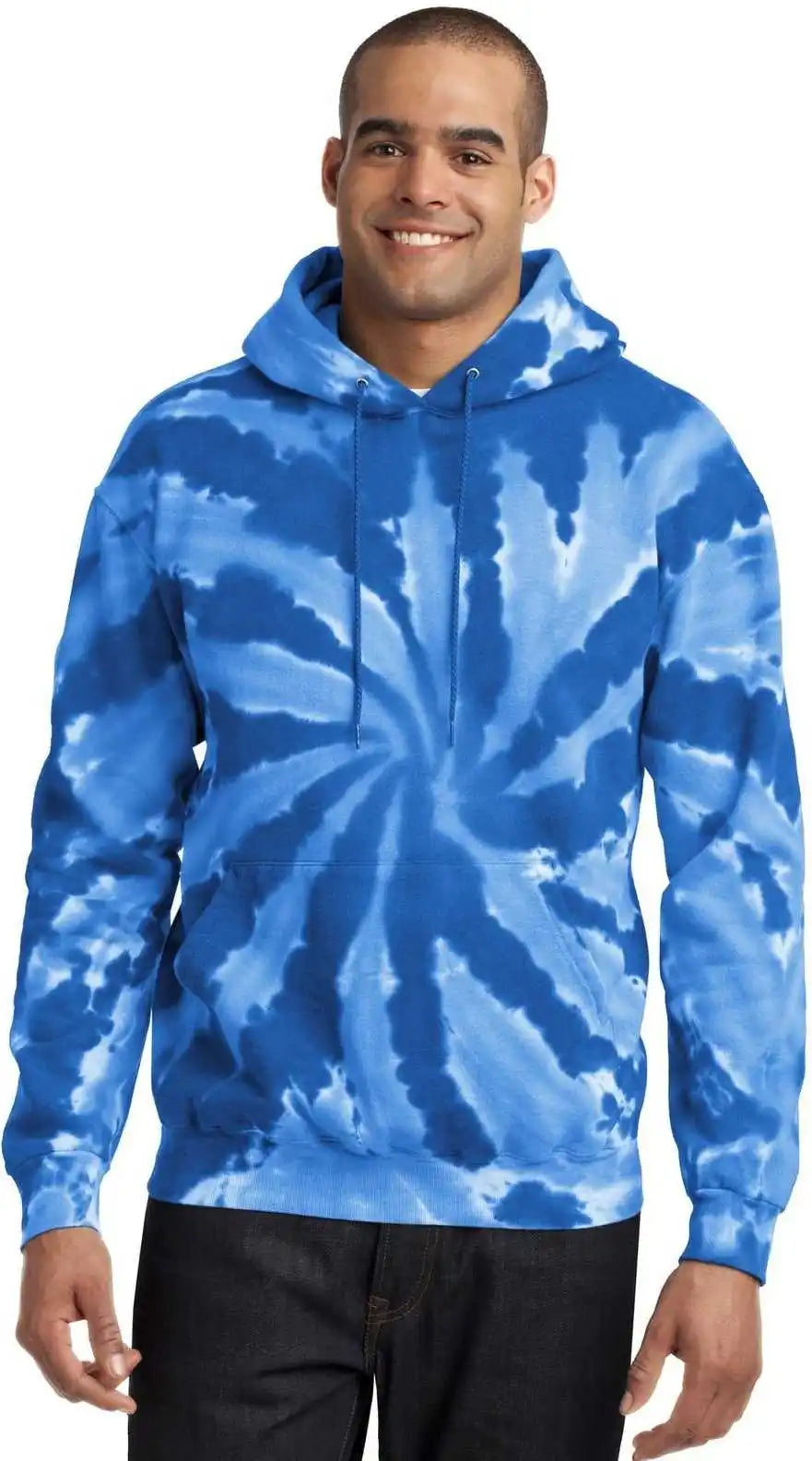 Port &amp; Company Pc146 Tie Dye Pullover Hooded Sweatshirt Royal