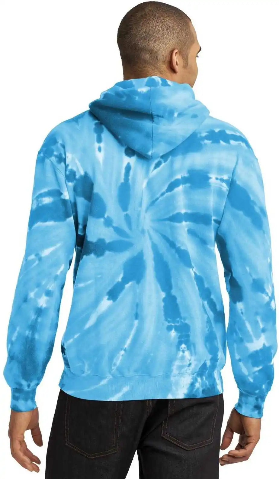 Port &amp; Company Pc146 Tie-dye Pullover Hooded Sweatshirt - Turquoise