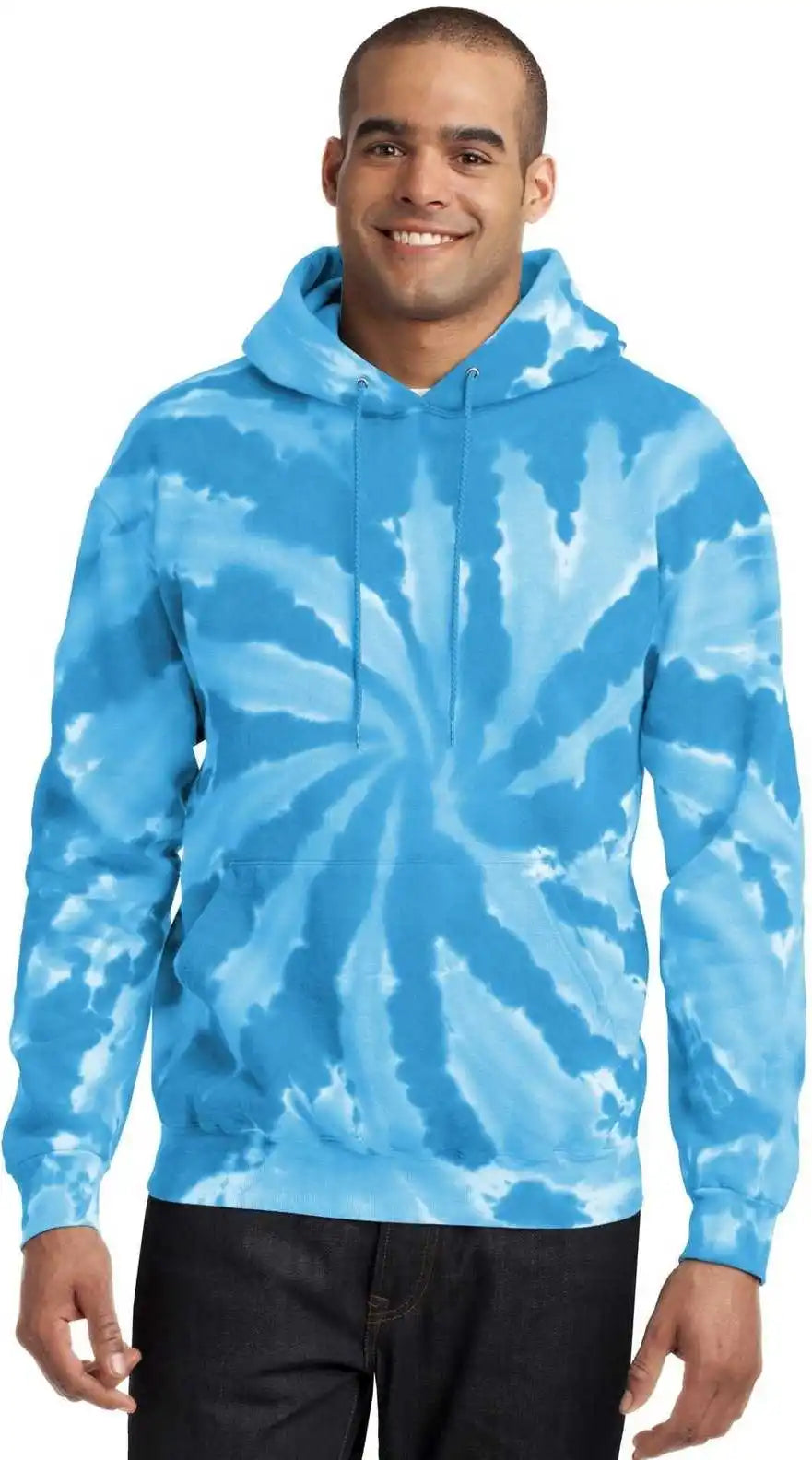 Port & Company Pc146 Tie-dye Pullover Hooded Sweatshirt - Turquoise