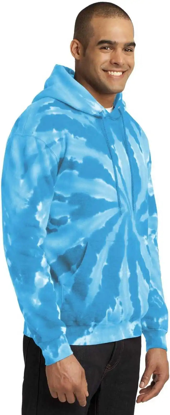 Port &amp; Company Pc146 Tie-dye Pullover Hooded Sweatshirt - Turquoise