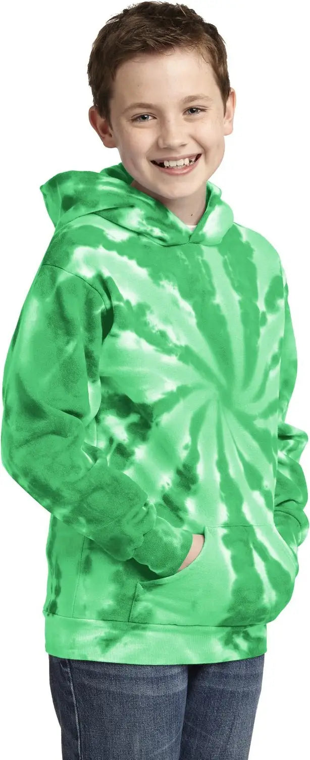 Port & Company Pc146y co Youth Tie-dye Pullover Hooded Sweatshirt - Kelly