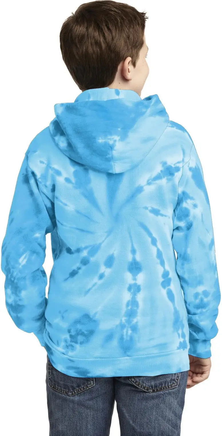 Port & Company Pc146y co Youth Tie-dye Pullover Hooded Sweatshirt - Turquoise