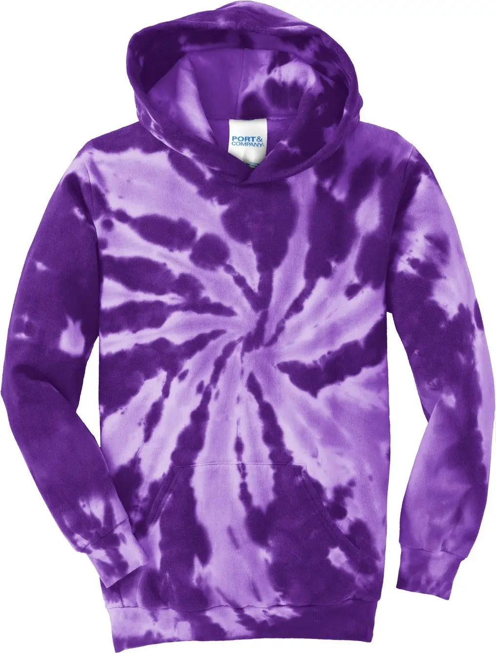 Port & Company Pc146y co Youth Tie-dye Pullover Hooded Sweatshirt - Purple