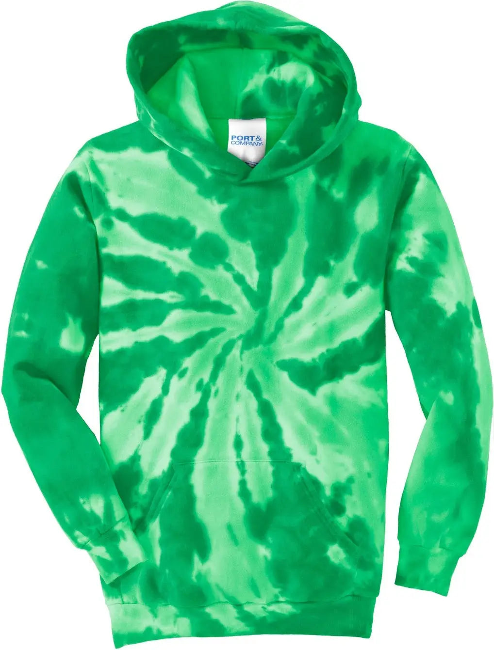 Port & Company Pc146y co Youth Tie-dye Pullover Hooded Sweatshirt - Kelly