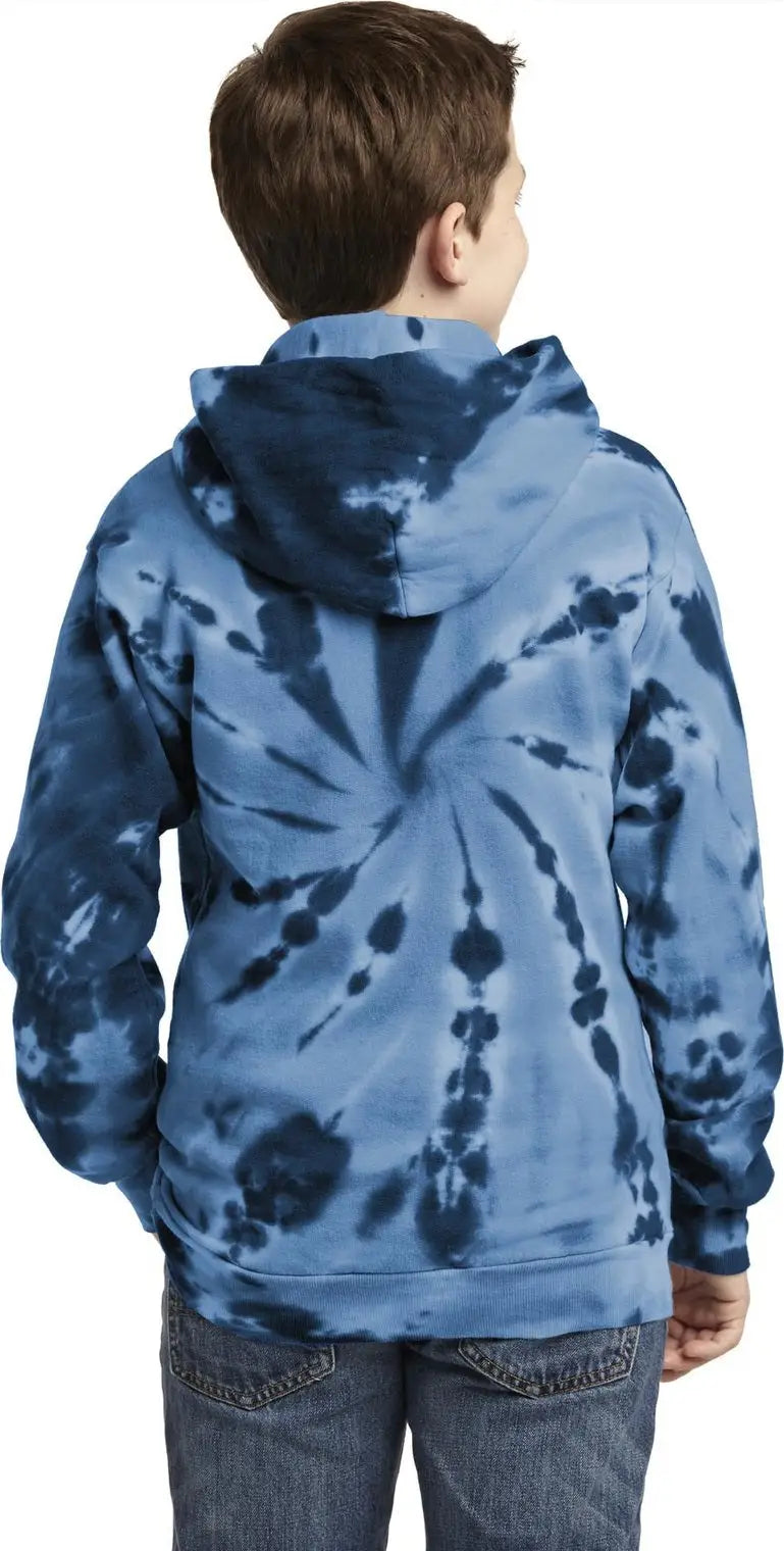 Port & Company Pc146y co Youth Tie-dye Pullover Hooded Sweatshirt - Navy