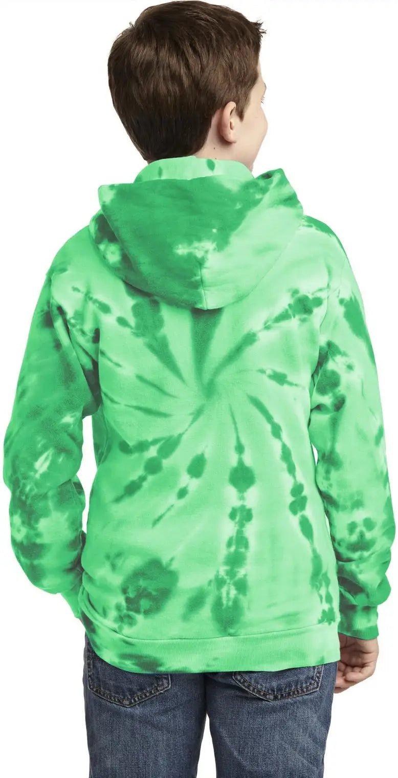 Port & Company Pc146y co Youth Tie-dye Pullover Hooded Sweatshirt - Kelly