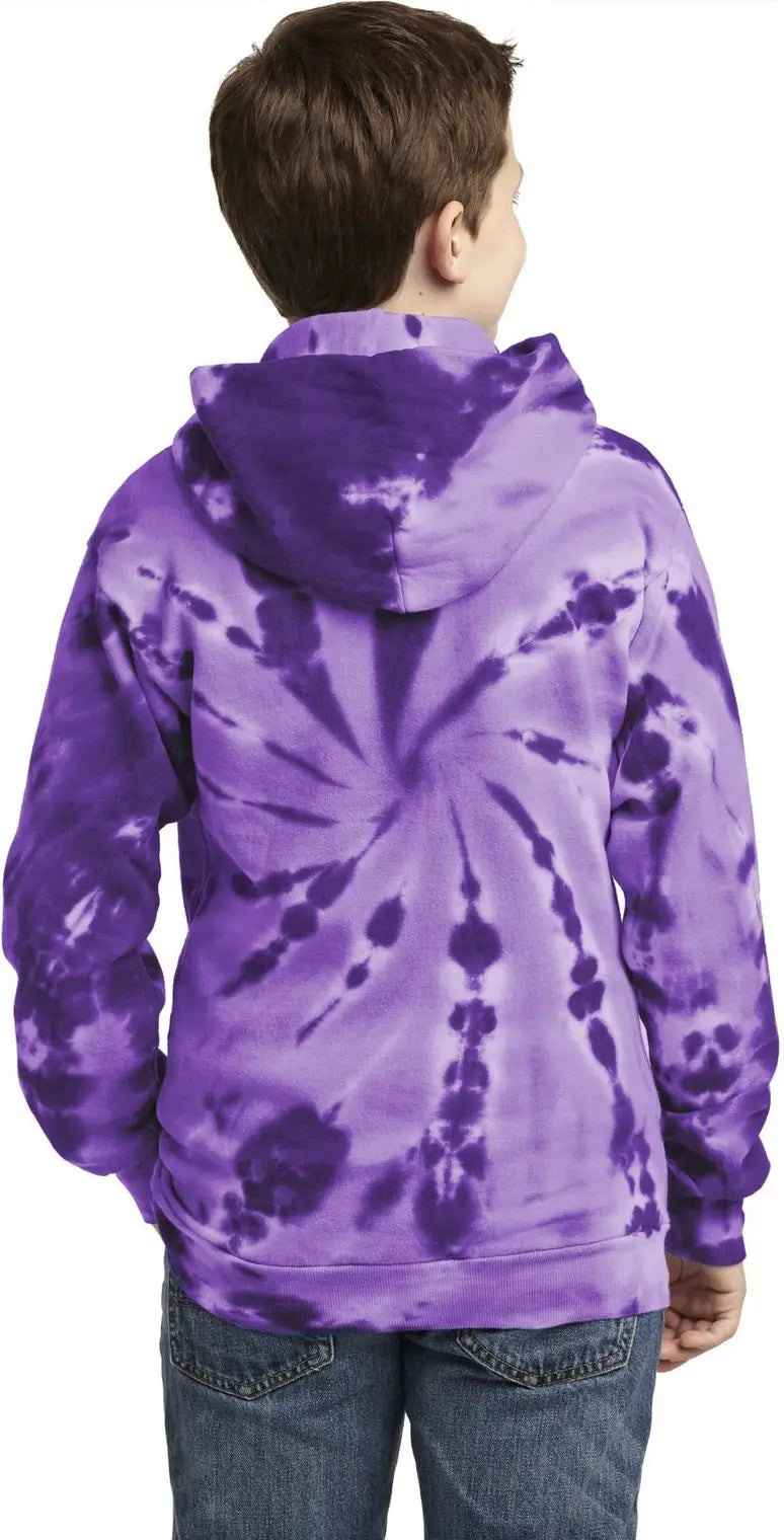 Port & Company Pc146y co Youth Tie-dye Pullover Hooded Sweatshirt - Purple