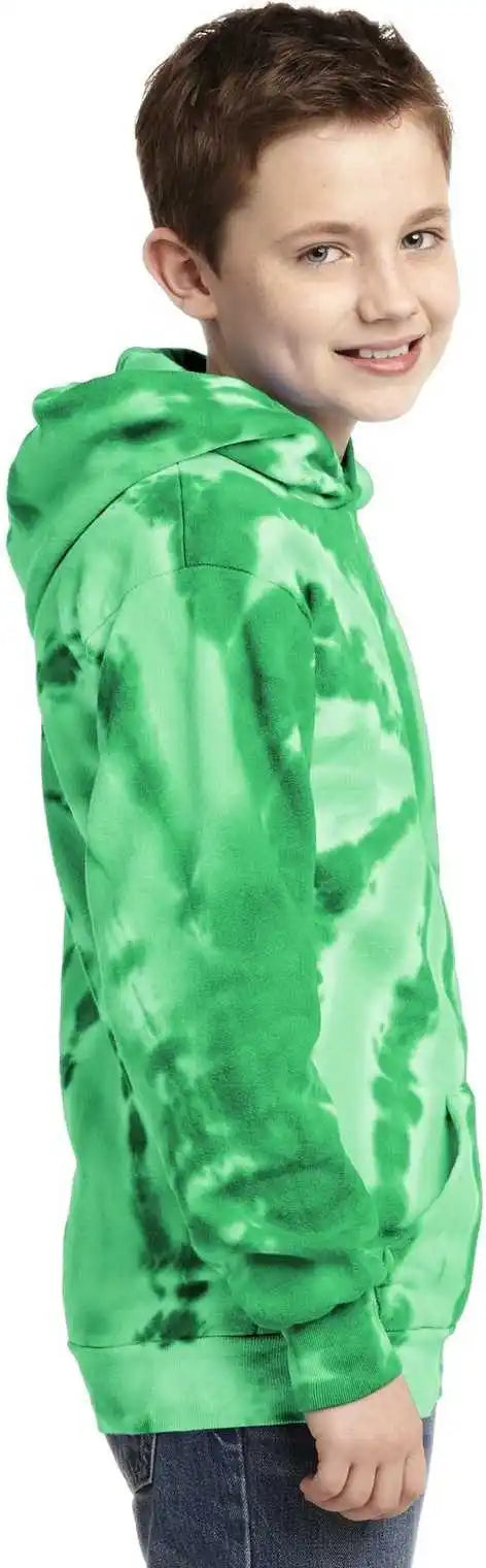Port &amp; Company Pc146y Youth Tie-dye Pullover Hooded Sweatshirt - Kelly