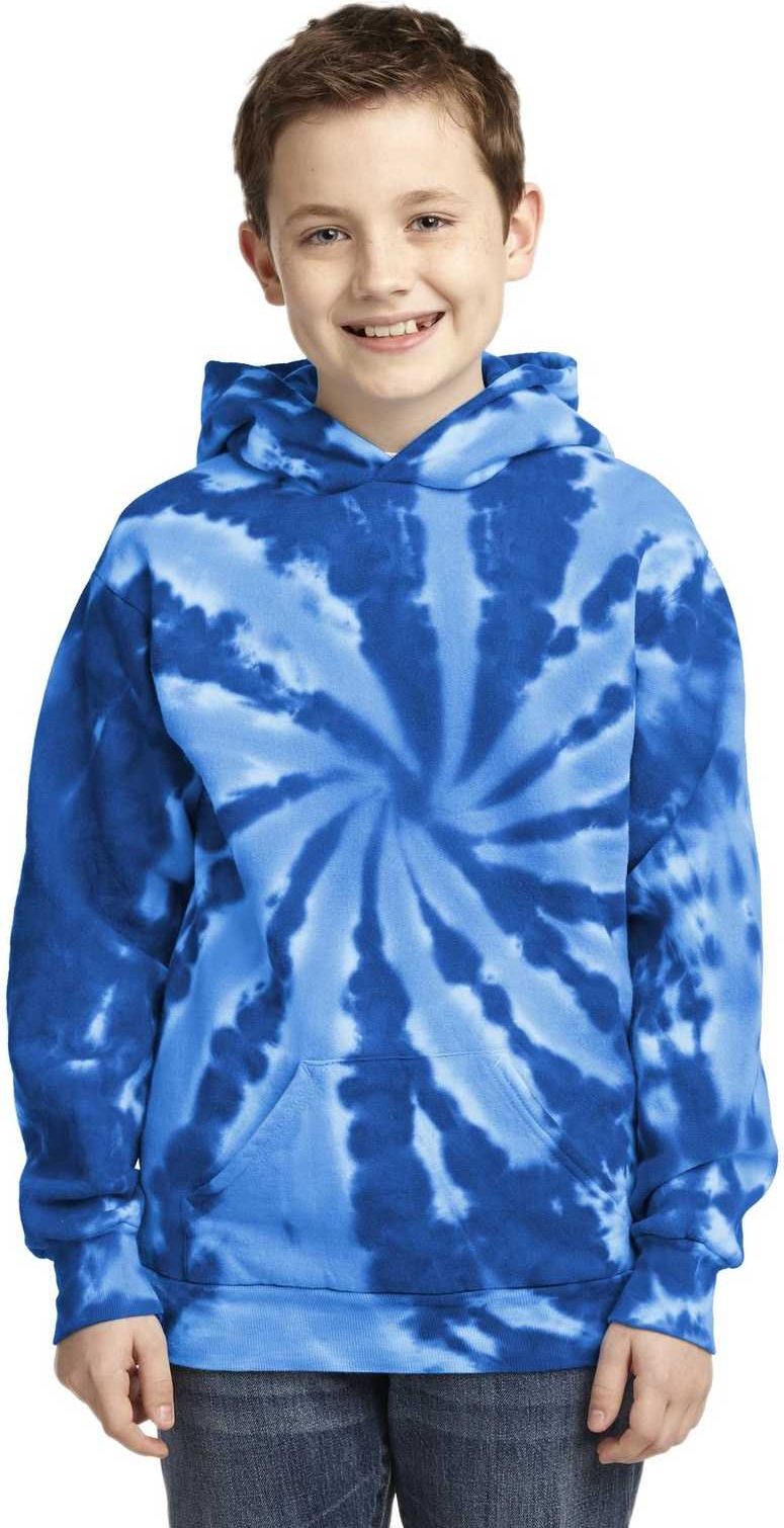 Port & Company Pc146y Youth Tie-dye Pullover Hooded Sweatshirt - Royal
