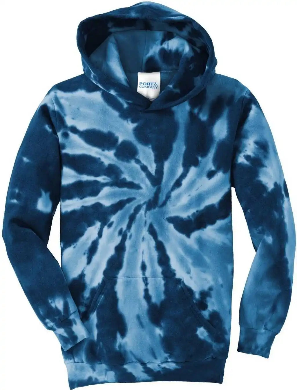 Port & Company Pc146y Youth Tie-dye Pullover Hooded Sweatshirt - Navy