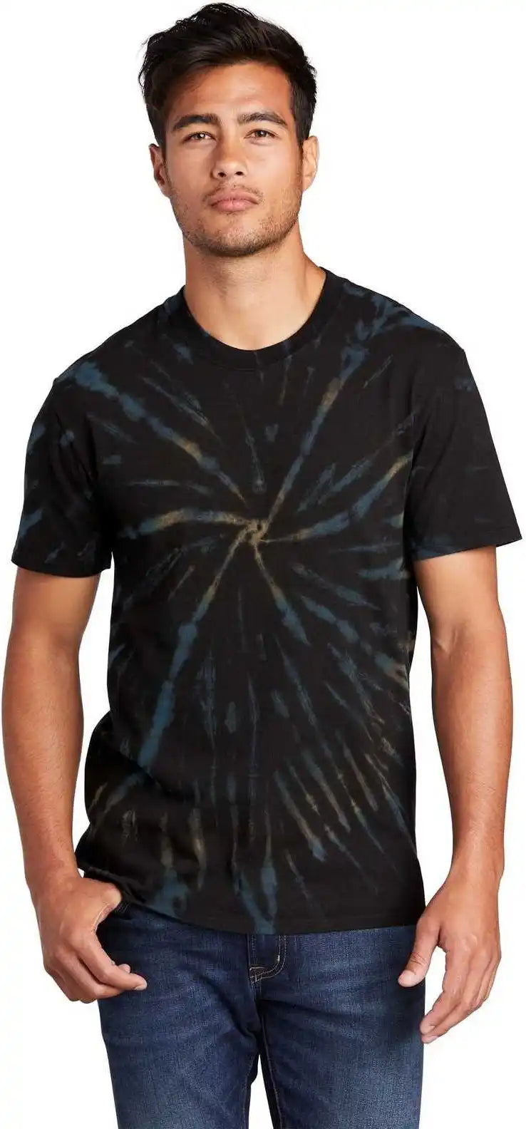 Port & Company Pc147 Tie Dye Tee Black Galaxy Spiral