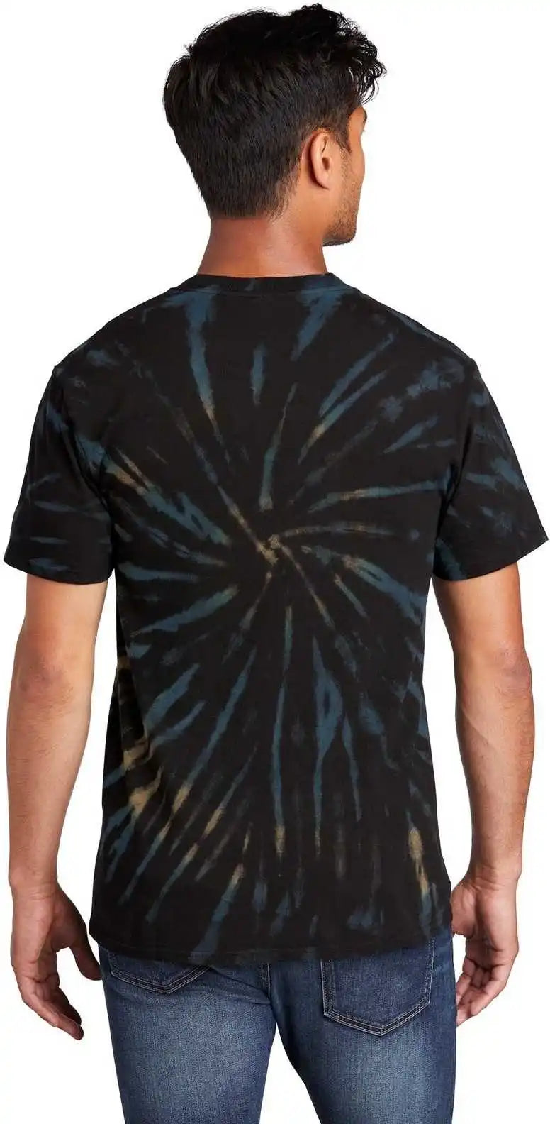 Port & Company Pc147 Tie Dye Tee Black Galaxy Spiral