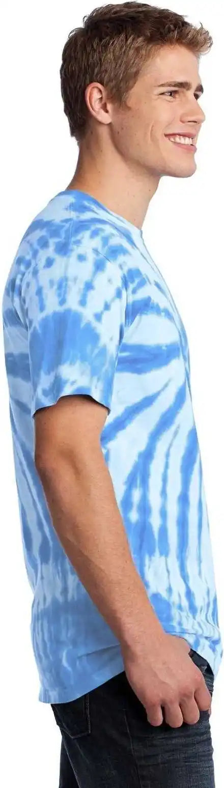 Port &amp; Company Pc147 Tie Dye Tee Light Blue