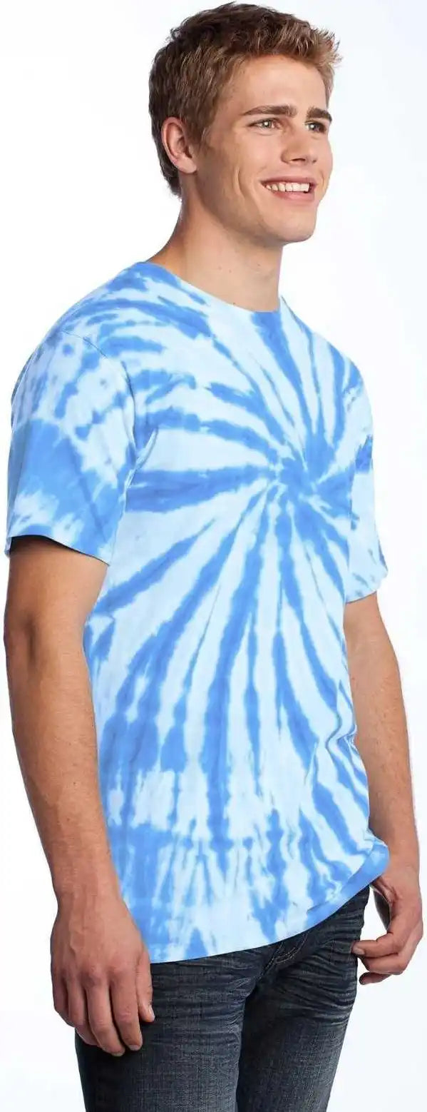 Port &amp; Company Pc147 Tie Dye Tee Light Blue