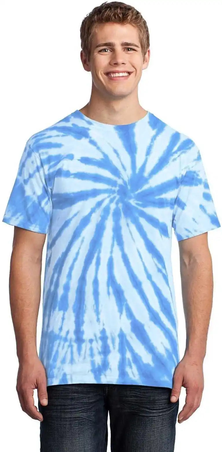 Port &amp; Company Pc147 Tie Dye Tee Light Blue