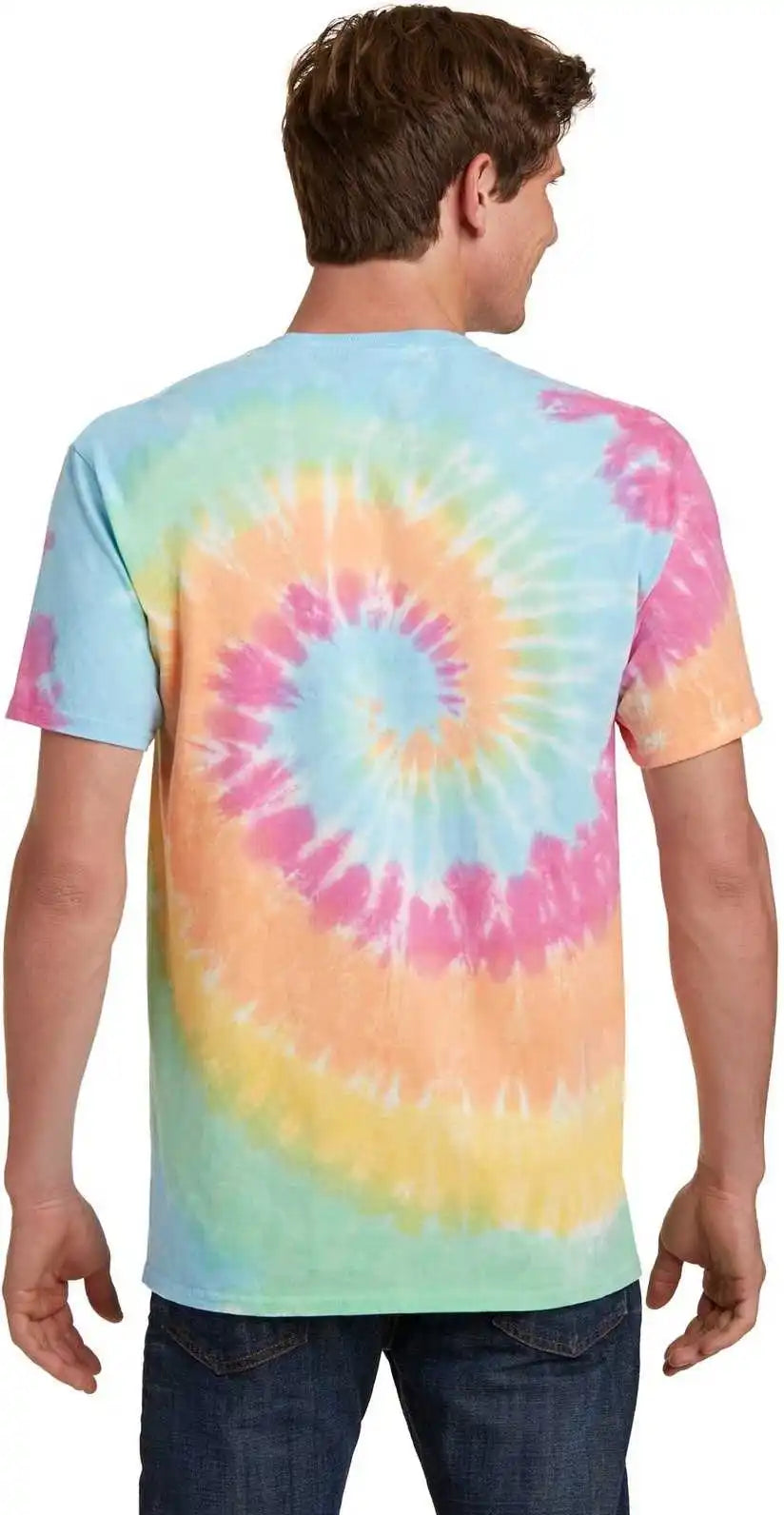 Port &amp; Company Pc147 Tie Dye Tee Pastel Rainbow