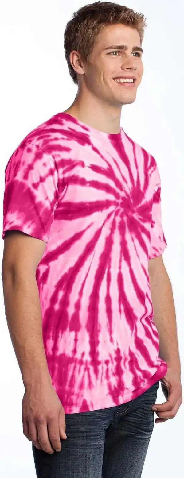 Port &amp; Company Pc147 Tie Dye Tee Pink
