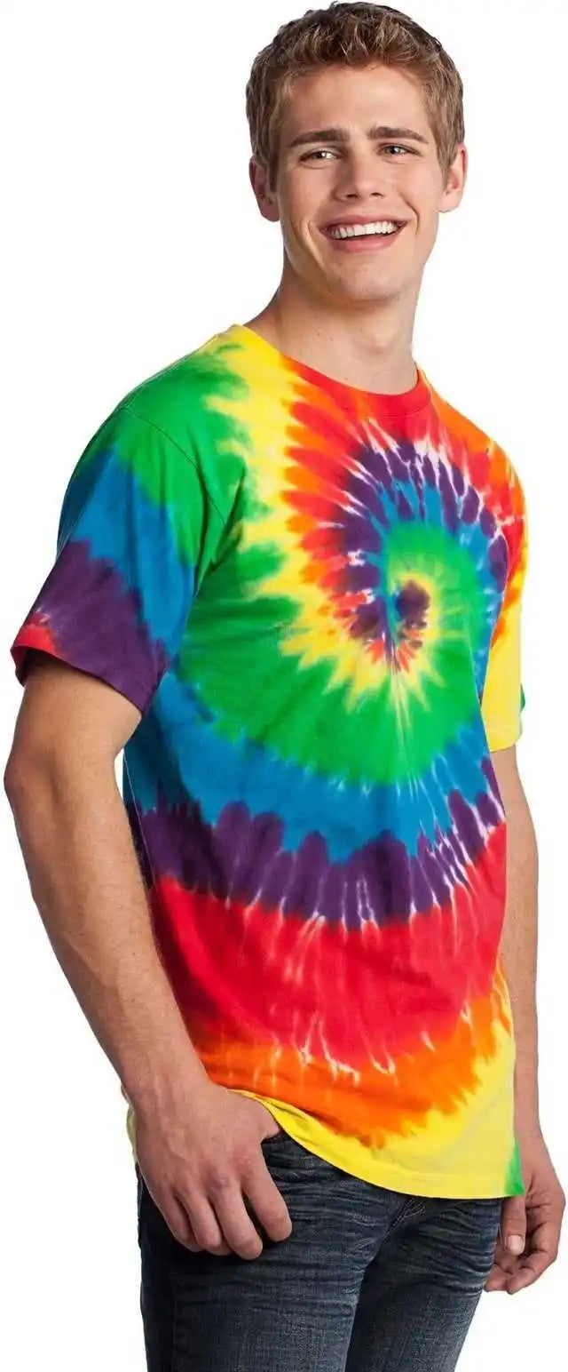 Port &amp; Company Pc147 Tie Dye Tee Rainbow