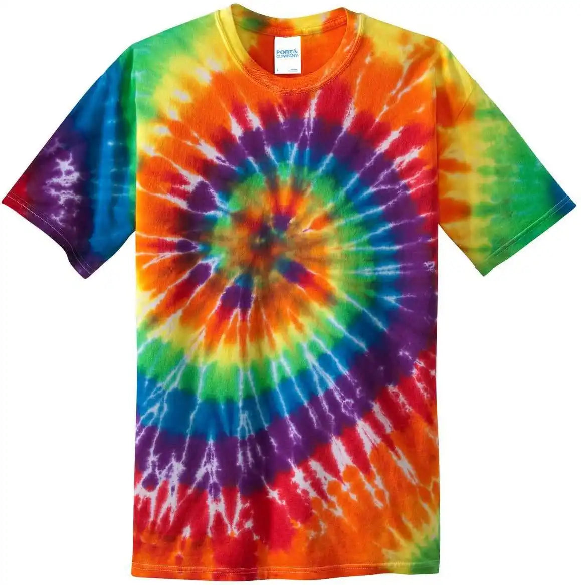 Port &amp; Company Pc147 Tie Dye Tee Rainbow