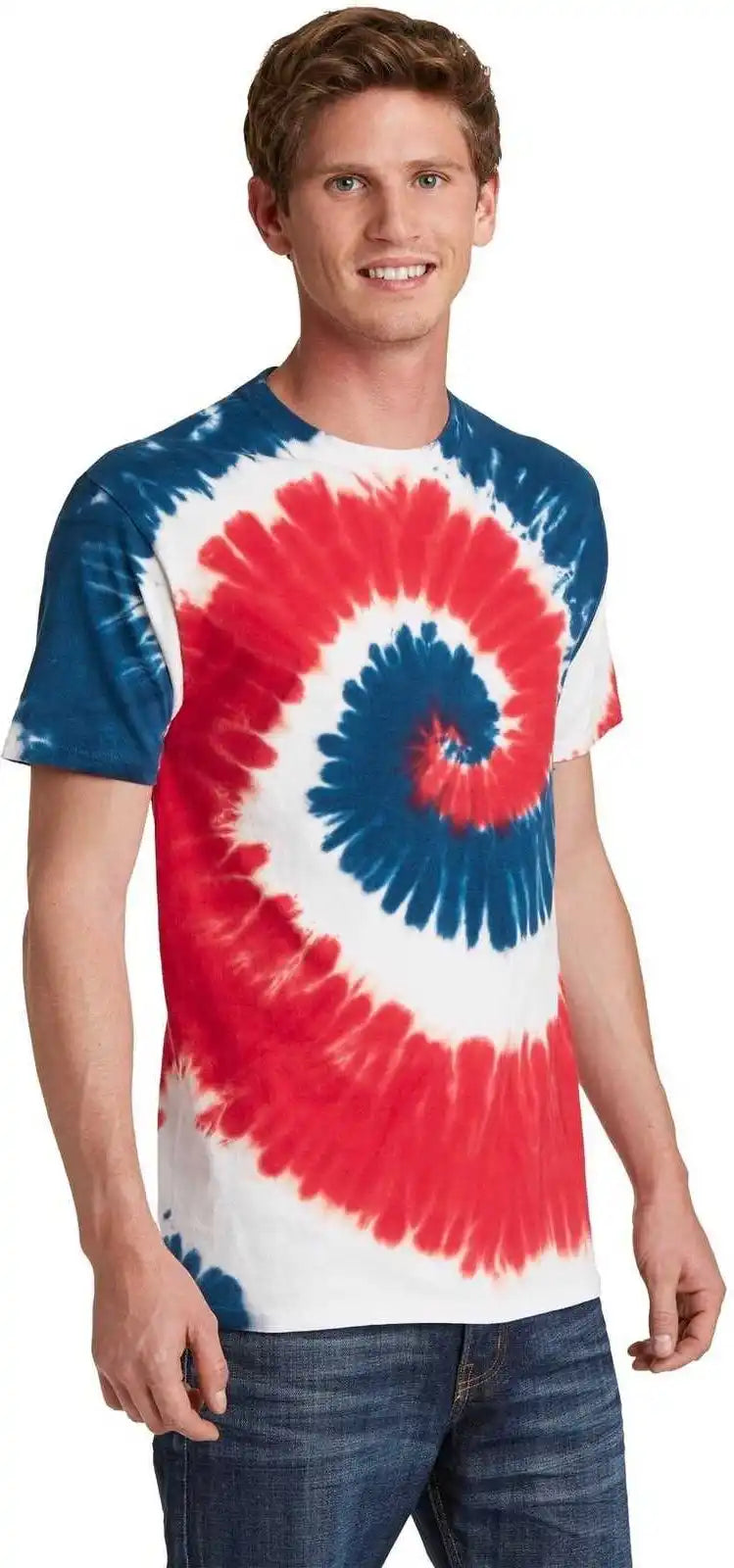 Port &amp; Company Pc147 Tie-dye Tee - Usa Rainbow
