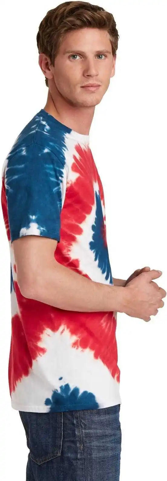 Port &amp; Company Pc147 Tie-dye Tee - Usa Rainbow