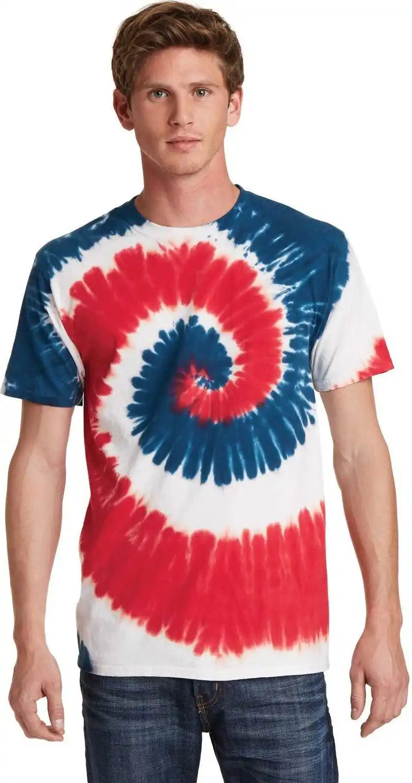Port &amp; Company Pc147 Tie-dye Tee - Usa Rainbow