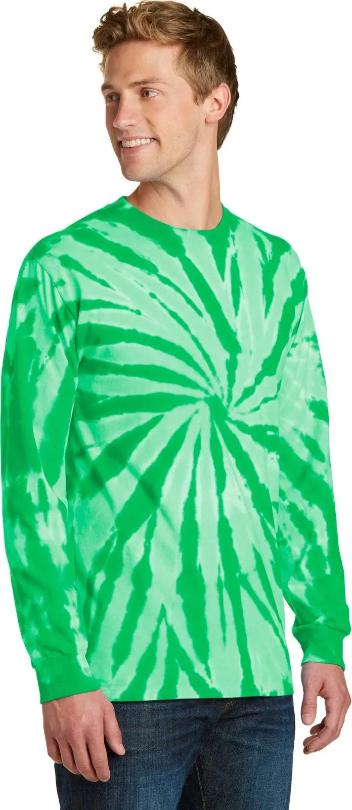 Port & Company Pc147ls co Tie-dye Long Sleeve Tee - Kelly